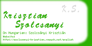 krisztian szolcsanyi business card