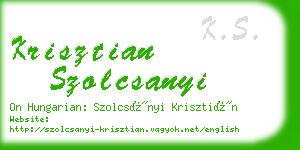 krisztian szolcsanyi business card